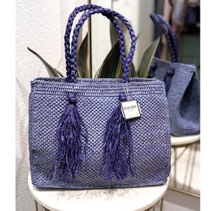 NEW Baldiz Navy Camilla Raffia Bag
